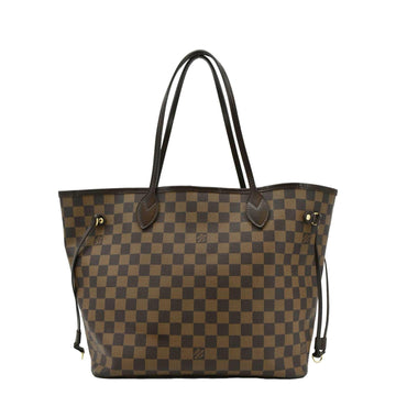 LOUIS VUITTON Neverfull MM Damier Ebene Tote Bag Brown
