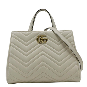 GUCCI GG Marmont  Matelasse Leather Shoulder Bag Off White 448054