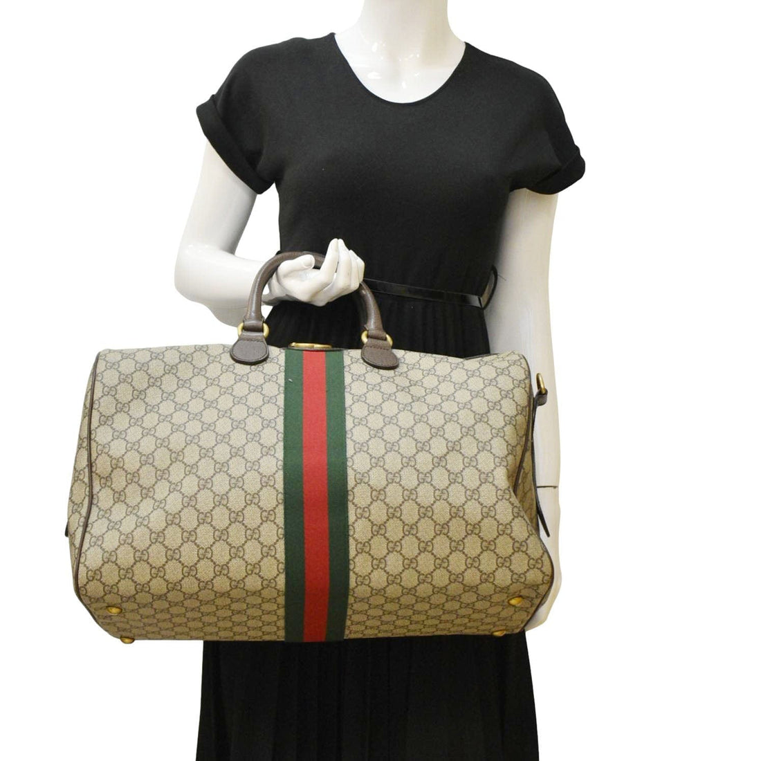 GUCCI Ophidia Carry-on Medium GG Supreme Canvas Duffle Bag Beige 547953