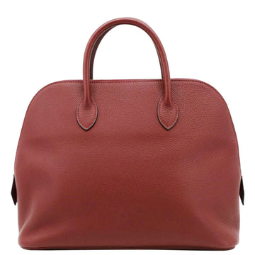 HERMES Bolide 30  Taurillon Leather Satchel Bag Maroon