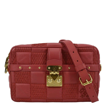 LOUIS VUITTON Troca MM Damier  Leather Shoulder Bag Pink