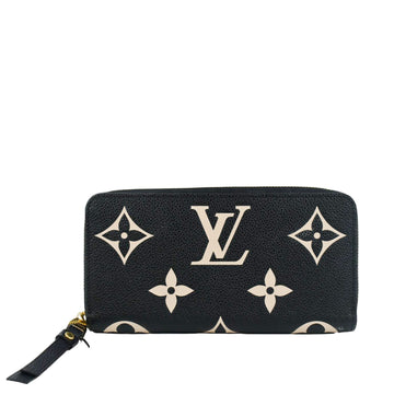 LOUIS VUITTON Zip Around Monogram Empreinte Leather Wallet Bicolor