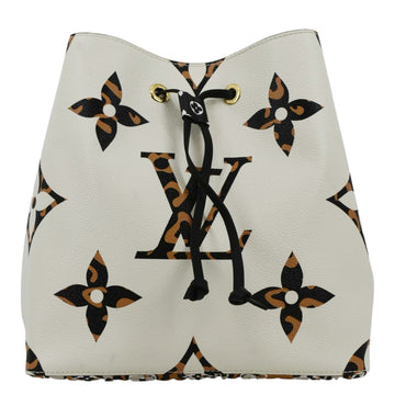LOUIS VUITTON Neonoe Giant Jungle Canvas Shoulder Bucket Bag Ivory