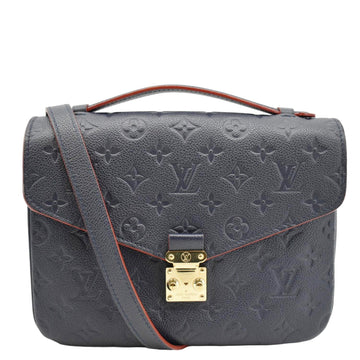 LOUIS VUITTON Metis Pochette Empreinte Leather Crossbody Bag Navy Blue