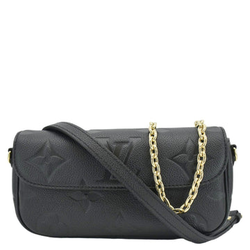 LOUIS VUITTON Ivy Empreinte Leather Wallet On Chain Shoulder Bag Black