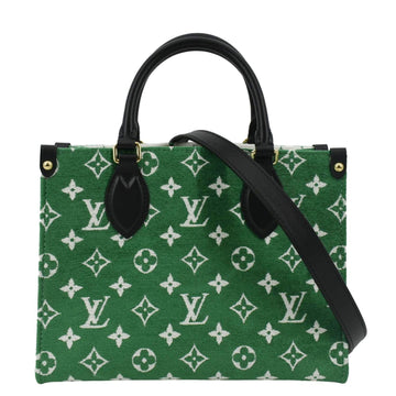 LOUIS VUITTON Onthego PM Monogram Velvet Tote Shoulder Bag Green