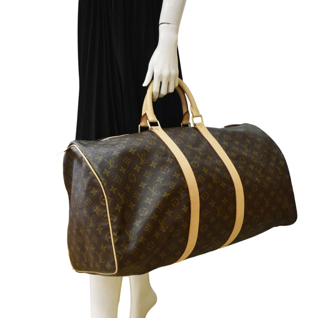 LOUIS VUITTON  Keepall 55 Monogram Canvas Travel Bag Brown