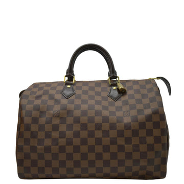 LOUIS VUITTON  Speedy 35 Damier Ebene Satchel Bag Brown