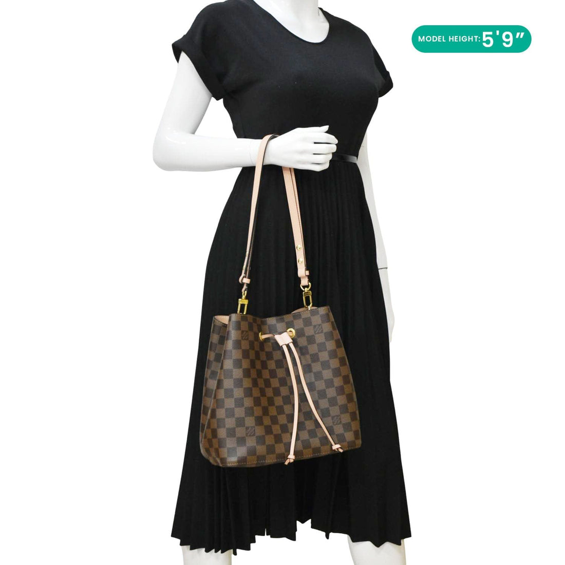 LOUIS VUITTON Neonoe MM Damier Ebene Shoulder Bag Brown