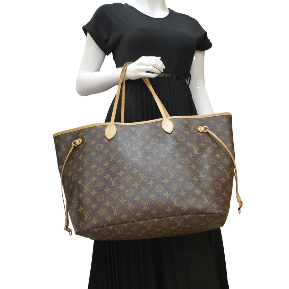 LOUIS VUITTON Neverfull GM Monogram Canvas Tote Bag Brown