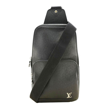 LOUIS VUITTON Avenue Sling Taiga Leather Crossbody Bag Black
