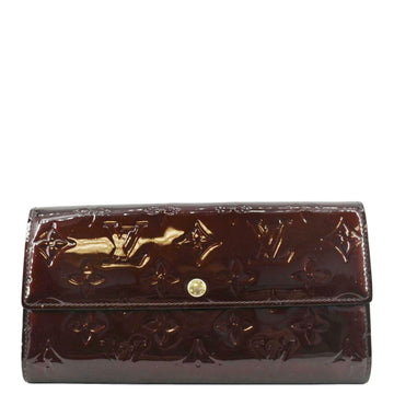 LOUIS VUITTON Sarah  Vernis Leather Wallet Amarante