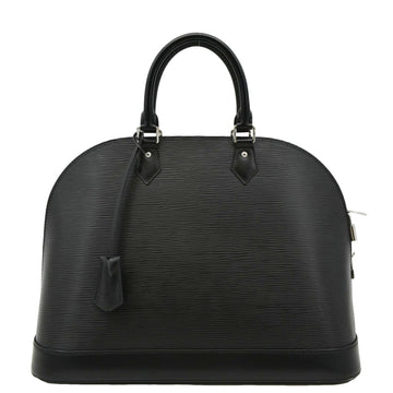 LOUIS VUITTON Alma GM Epi Leather Satchel Bag Black