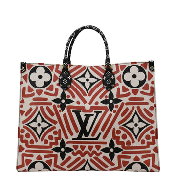 LOUIS VUITTON Onthego GM Crafty Monogram Giant Canvas Shoulder Bag Red