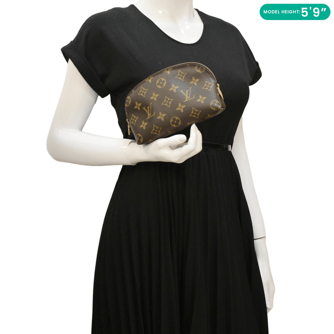 LOUIS VUITTON PM Monogram Canvas Cosmetic Pouch Brown
