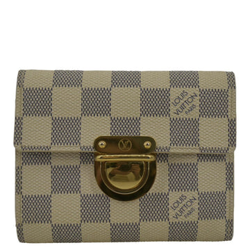 LOUIS VUITTON Koala Damier Azur Wallet White