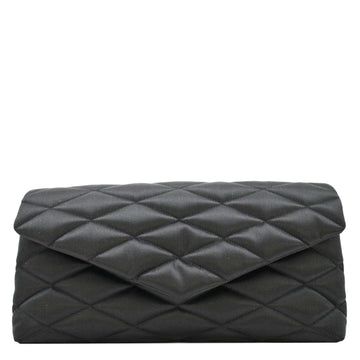 YVES SAINT LAURENT Sade Large Satin Clutch Black