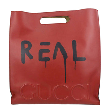 GUCCI Ghost  Large XL Leather Tote Bag Red 415883