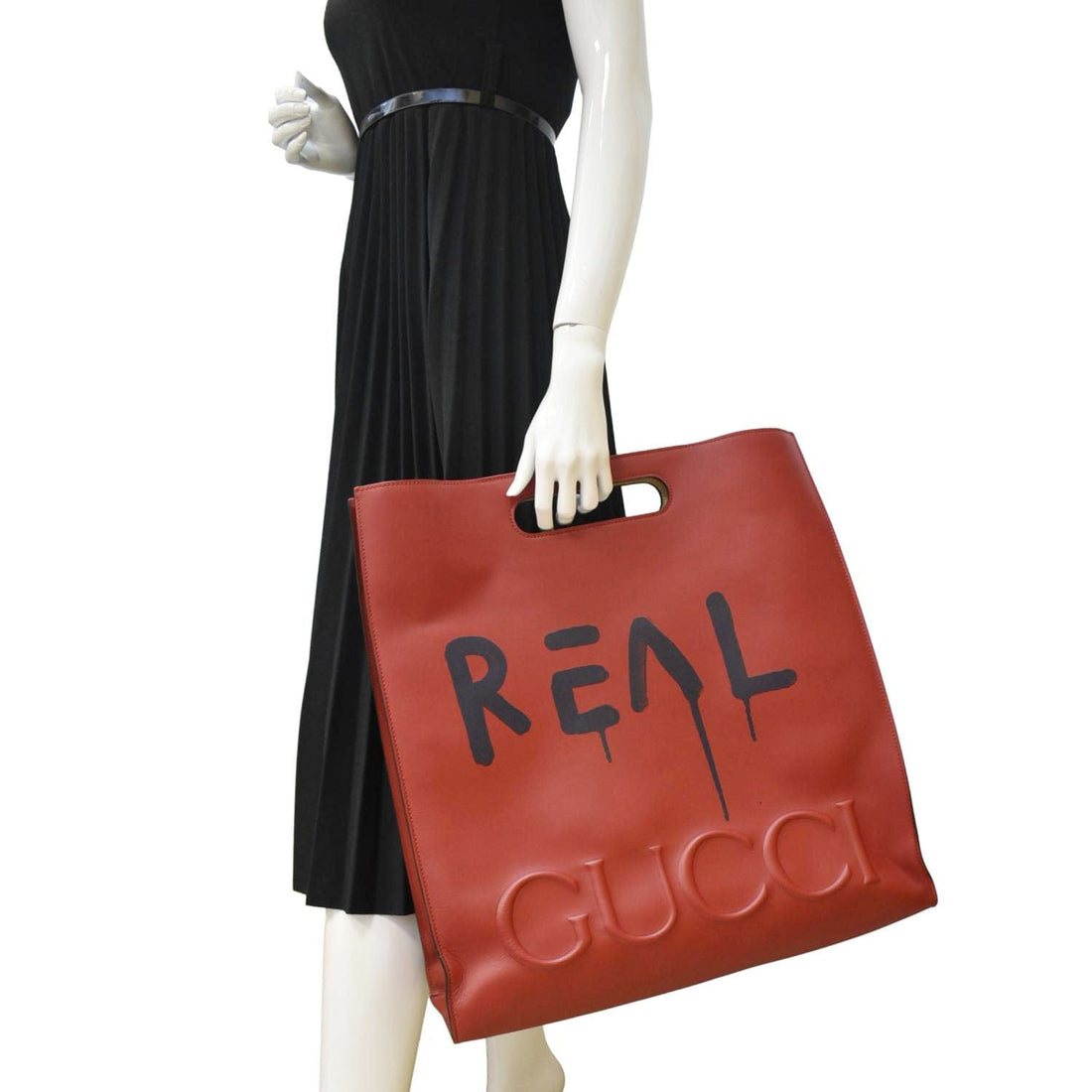 GUCCI Ghost  Large XL Leather Tote Bag Red 415883