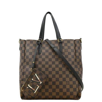 LOUIS VUITTON Belmont MM Damier Ebene Shoulder Bag Brown