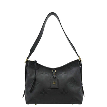 LOUIS VUITTON Carryall PM Monogram Empreinte Leather Shoulder Bag Black