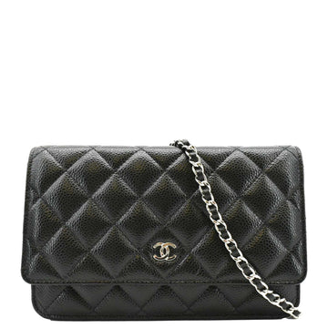 CHANEL WOC Quilted Leather Caviar Crossbody Bag Black