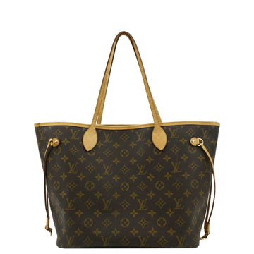 LOUIS VUITTON Neverfull MM Monogram Canvas Shoulder Bag Brown