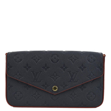 LOUIS VUITTON Felicie Monogram Empreinte Pochette Crossbody Bag Navy Blue