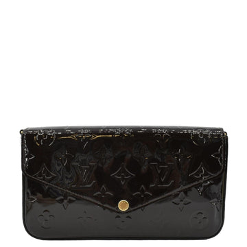 LOUIS VUITTON Felicie Pochette Monogram Vernis Crossbody Bag Amarante