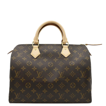 LOUIS VUITTON Speedy 30 Monogram Canvas Satchel Bag Brown