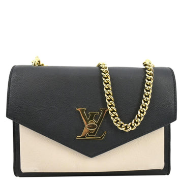 LOUIS VUITTON Mylockme  Leather Chain Shoulder Bag Creme