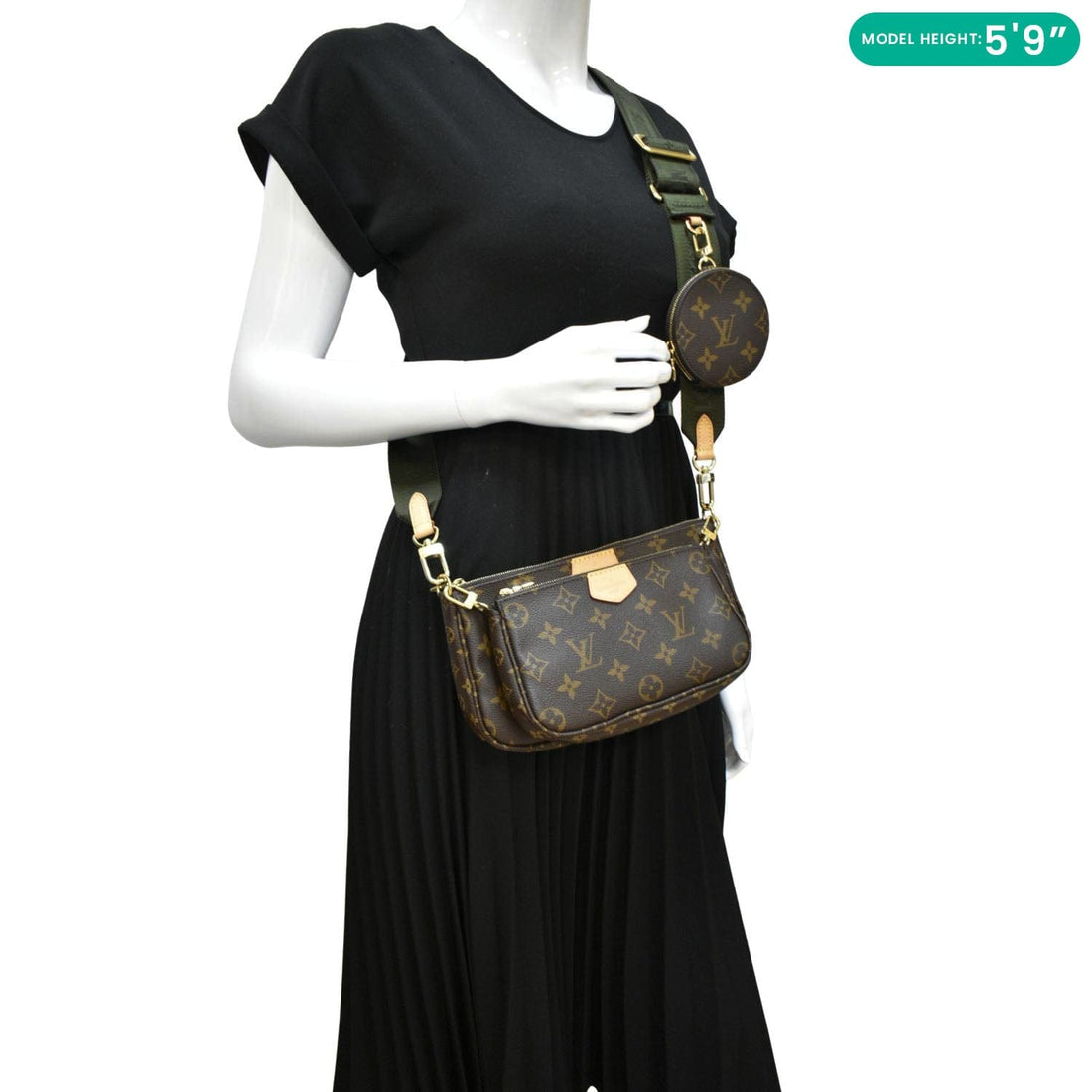 LOUIS VUITTON Multi Pochette Accessoires Monogram Canvas Crossbody Bag Brown