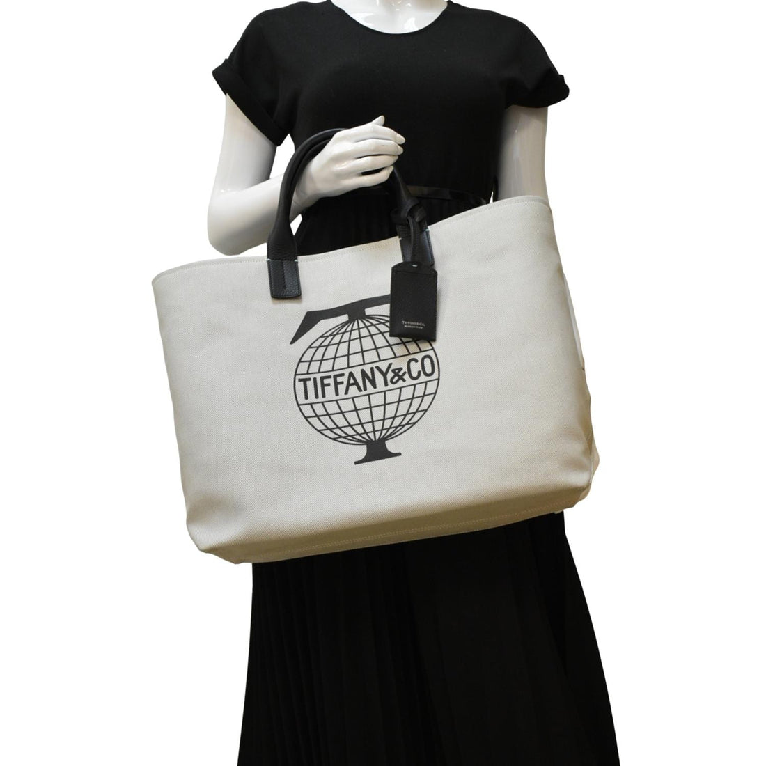 TIFFANY & CO Tiffany Travel Weekend Canvas Tote Bag Light Grey