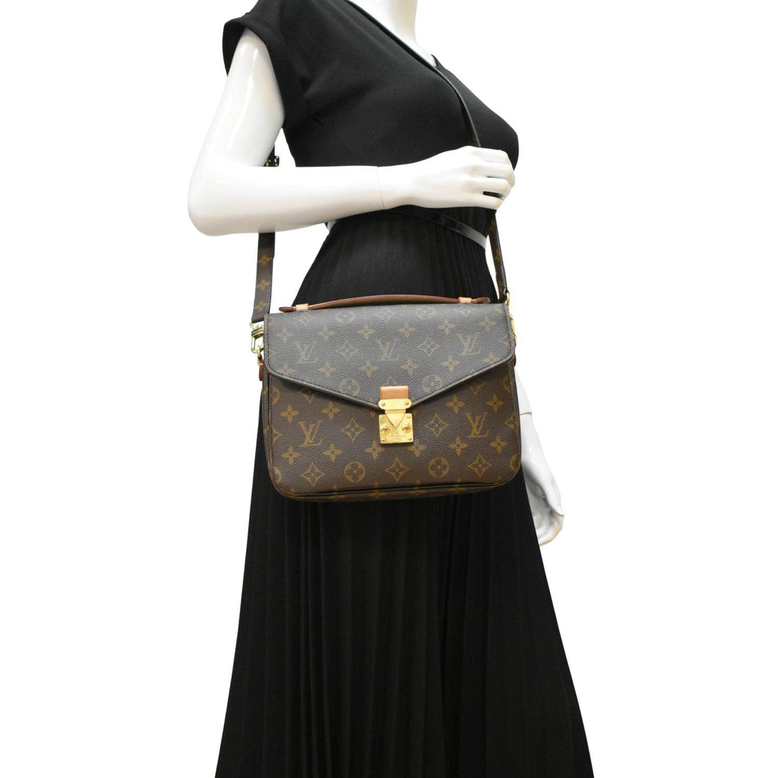 LOUIS VUITTON Metis Pochette Monogram Canvas Crossbody Bag Brown