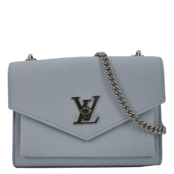 LOUIS VUITTON Mylockme  Leather Chain Shoulder Bag Light Blue
