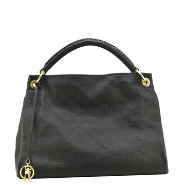 LOUIS VUITTON Artsy MM Monogram Empreinte Leather Shoulder Bag  Black
