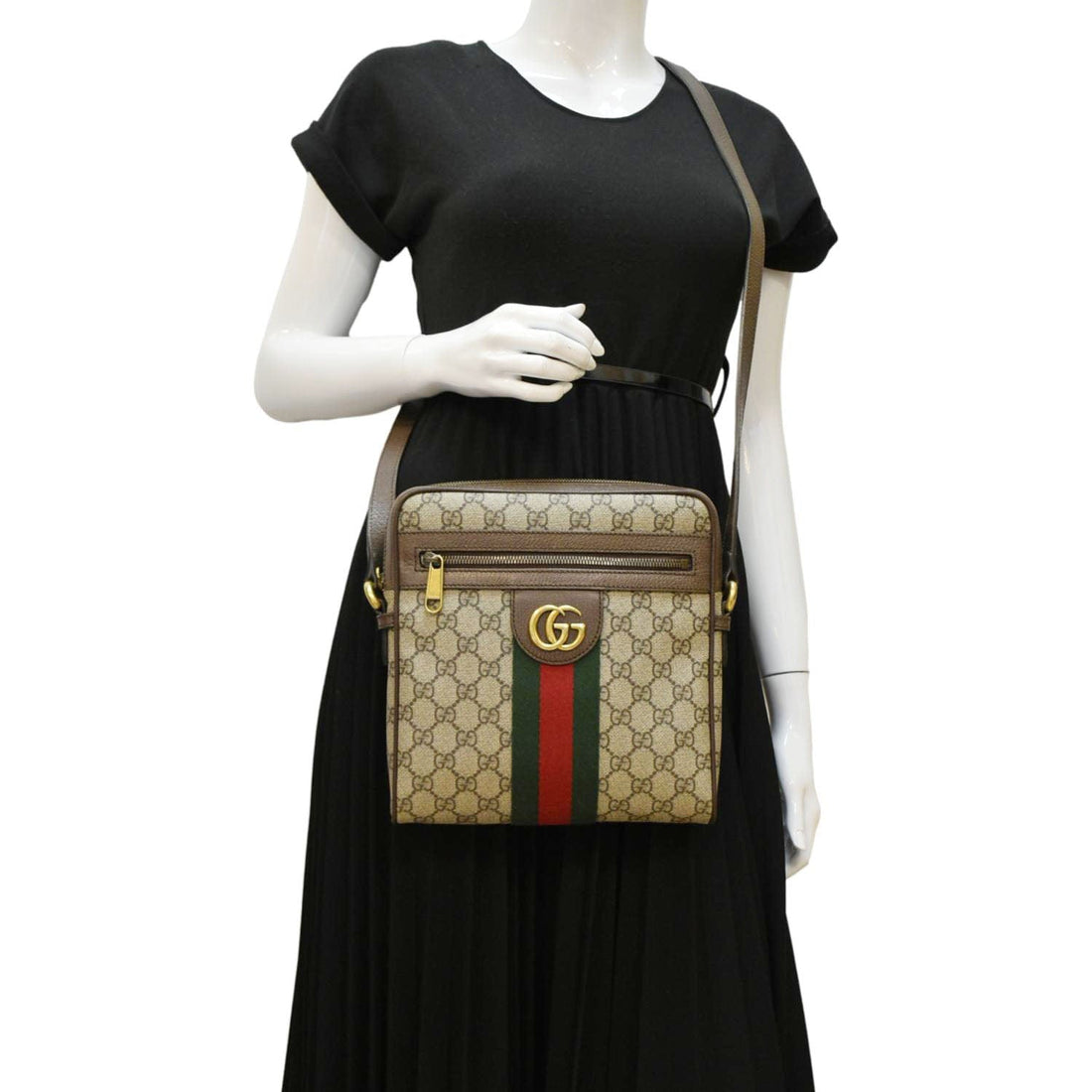 GUCCI Ophidia Small GG Canvas Messenger Bag Beige 547926