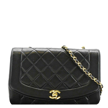 CHANEL Diana Flap  Quilted Leather Shoulder Bag Black