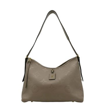 LOUIS VUITTON Carryall MM Monogram Empreinte Shoulder Bag Tourterelle Gray
