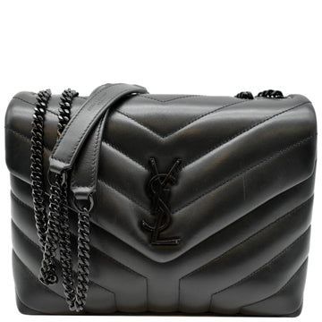 YVES SAINT LAURENT Loulou Small  Leather Shoulder Bag Black