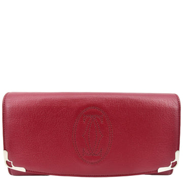 CARTIER Folded  Leather Wallet Burgundy
