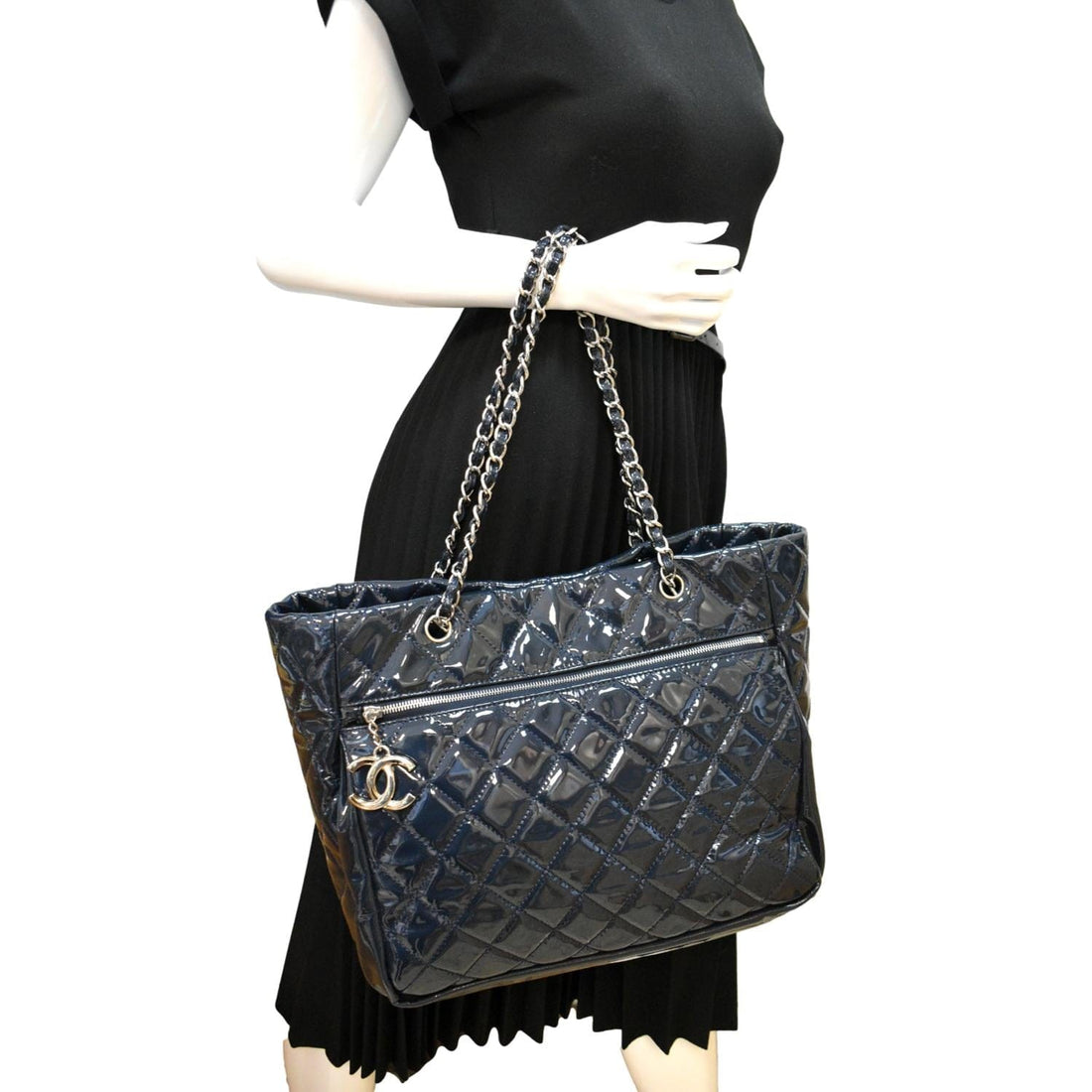 CHANEL Chic Glitter Large New 1:1 Rep Leather Tote Bag Blue