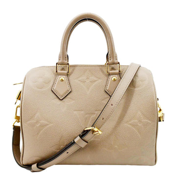 LOUIS VUITTON Speedy 25 Bandouliere Monogram Empreinte Shoulder Bag Tourterelle
