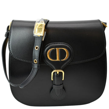 CHRISTIAN DIOR Bobby Frame  Leather Crossbody Bag Black