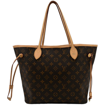 LOUIS VUITTON Neverfull MM Monogram Canvas Tote Bag Brown