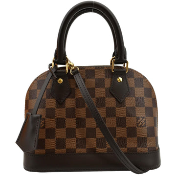 LOUIS VUITTON Alma BB Damier Ebene Satchel Crossbody Bag Brown