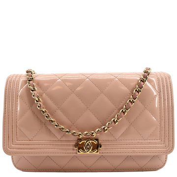CHANEL Boy Woc Wallet on Chain New 1:1 Rep Leather Shoulder Bag Pink