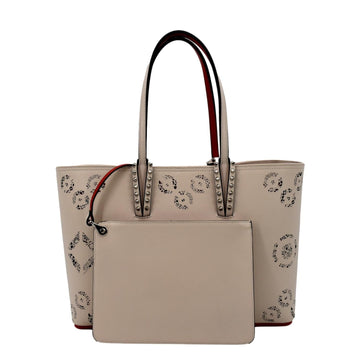 CHRISTIAN LOUBOUTIN Cabata Loubinthesky  Leather Tote Bag Beige