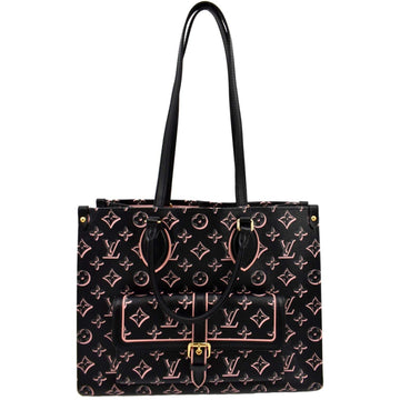 LOUIS VUITTON Onthego MM Fall For You Monogram Canvas Tote Shoulder Bag Black