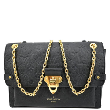 LOUIS VUITTON Vavin MM Monogram Empreinte Leather Shoulder Bag Black